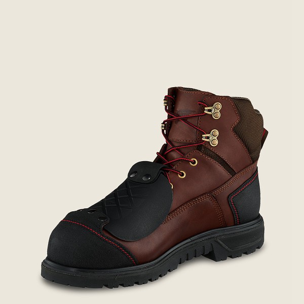 Mens Red Wing Brnr Xp - 6-inch Waterproof Toe Metguard - Safety Boots Brown/Black - RHQ283569